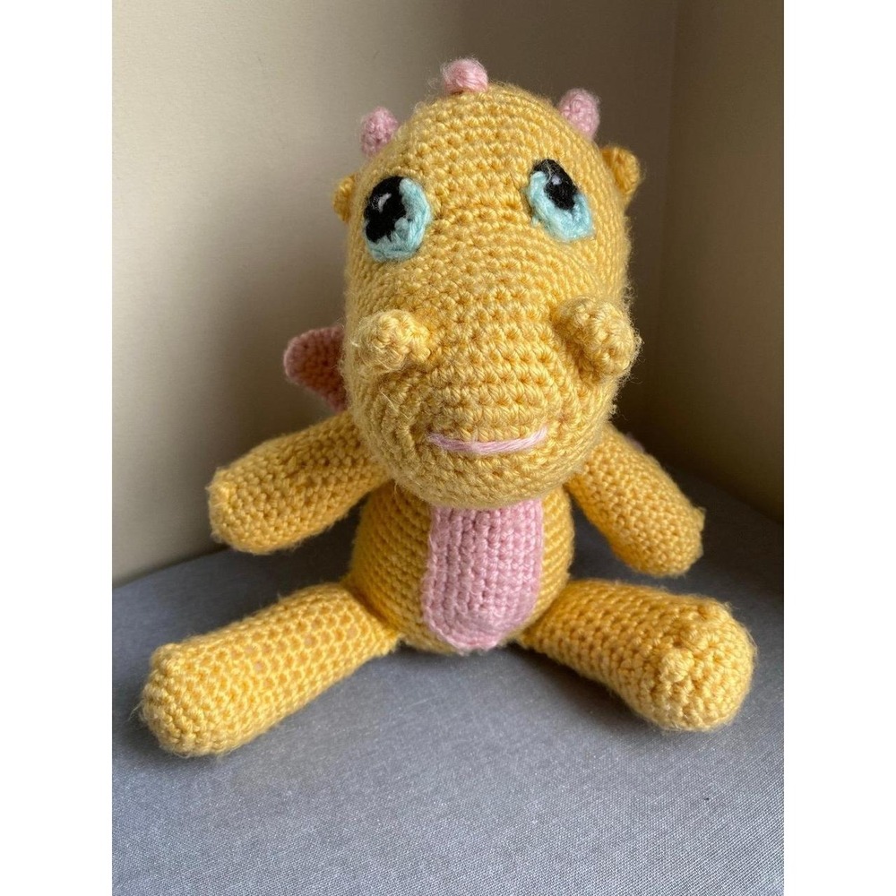 Crochet Baby Dragon Plush Handmade 13" Soft Plush Toy s35
